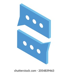 Icono de republicación de chat. Isometric del icono del vector de repost de charla para el diseño web aislado en fondo blanco