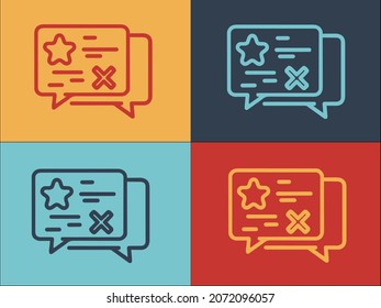 Chat Reputation Product Review Logo, Simple Flat Icon of review,feedback,survey