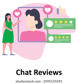 Chat reviews Vector Illustration Which can easily modify or edit


