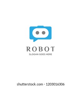 Chat Robot Design Logo Template