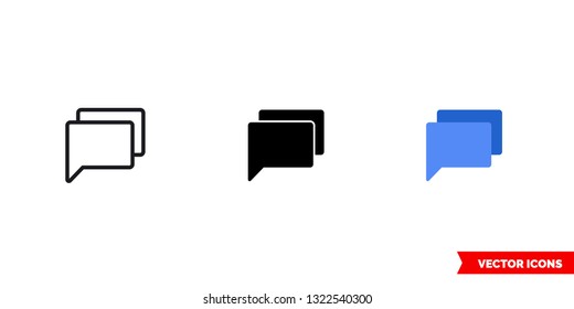 Chat Room Icon Of 3 Types: Color, Black And White, Outline. Isolated Vector Sign Symbol.