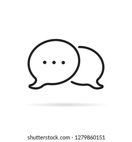 chat room icon like speech bubble. flat minimal style modern black logotype graphic art design isolated on white background. concept of 2 communication popup button shape for online think and web