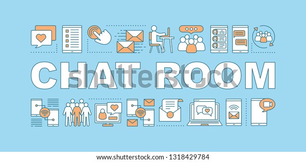 Chat Room Word Concepts Banner Online Stock Vector Royalty