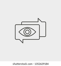 Chat, search, outline, icon. Web Development Vector Icon. Element of simple symbol for websites, web design, mobile app, infographics. Line symbol for website design