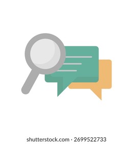 Chat Search Vector Icon which can easily modify or edit
