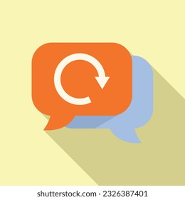 Chat service package icon flat vector. Return box. Delivery shop