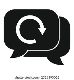Icono del paquete de servicio de chat vector simple. Devuelve. Tienda de reparto