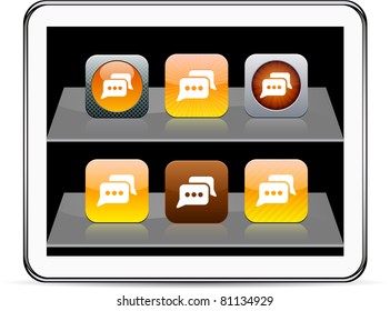 Chat Set of apps icons. Vector illustration doesn't contain transparency and other effects. EPS8 Only.