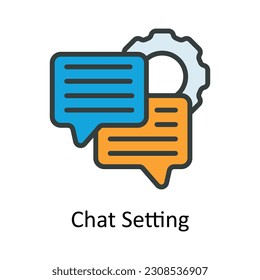 Chat Setting Vector Fill outline Icon Design illustration. Seo and web Symbol on White background EPS 10 File