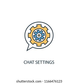 chat settings concept 2 colored line icon. Simple yellow and blue element illustration. chat settings concept outline symbol design from Message set