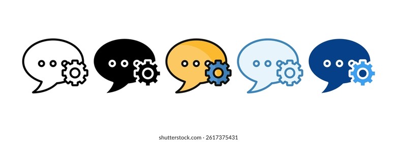 Chat Settings Icon Set Multiple Style Collection