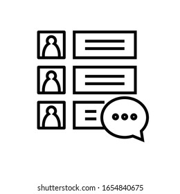 Icono de línea de configuración de chat, signo de concepto, ilustración de vector de esquema, símbolo lineal.