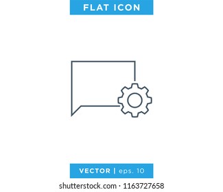 Chat Settings Vector Line Icon With Editable Stroke
