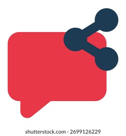Icono de chat compartido que representa la comunicación, las redes sociales y los mensajes en línea.