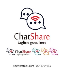 Chat Share Logo Template Design Vector