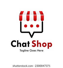 chat shop design logo template illustration