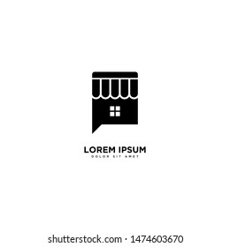 Chat Shop Design Vector, Online Shopping Technology