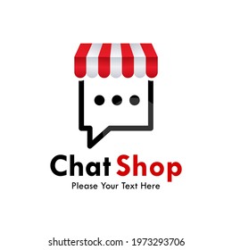 Chat shop logo template illustration