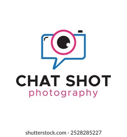 Chat shot Photography logo. Camera vector logo. Chat Shot logo design. 