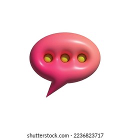 Chat sign icon in cartoon 3d style simple elegant cute. for business icon needs