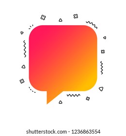 Chat sign icon. Speech bubble symbol. Communication chat bubbles. Colorful geometric shapes. Gradient chat icon design.  Vector
