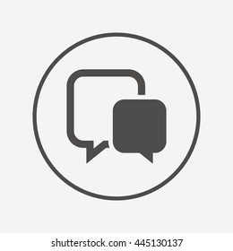 Chat sign icon. Speech bubble symbol. Round button with flat communication icon. Vector