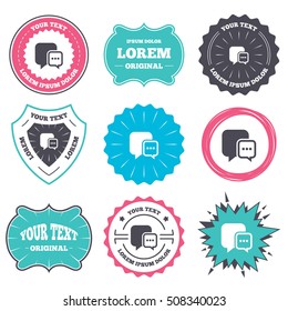 Chat sign icon. Speech bubble symbol.