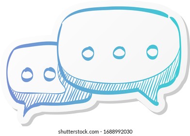 Chat sign icon in sticker color style. Communication conversation social business media global