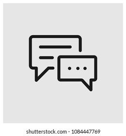 Chat sign icon in trendy flat style isolated on grey background, modern symbol vector illustration for web