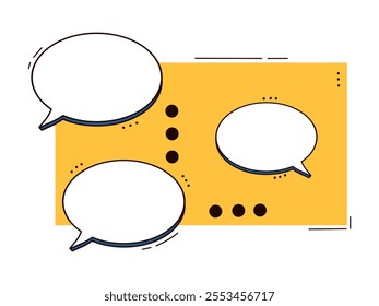 Chat sign on a light background. Communication, messenger, correspondence. Vector illustration