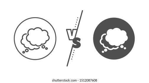 Chat sign. Versus concept. Comic speech bubble line icon. Social media message symbol. Line vs classic speech bubble icon. Vector