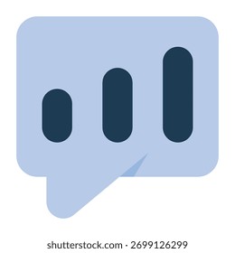 Icono de señal de chat que representa la transmisión de mensajes, la comunicación en línea y las alertas.