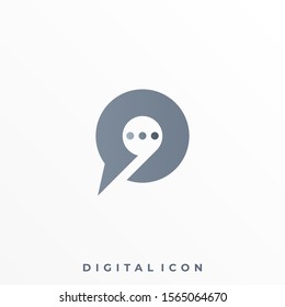 Chat Silhouette Illustration Vector Design Template. Suitable for Creative Industry, Multimedia, entertainment, Educations, Shop, and any related business