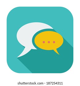 Chat. Single color flat icon on the button. Vector illustration.