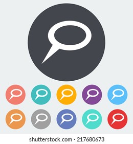 Chat. Single flat icon on the circle. Vector illustration.