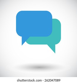 Chat. Single flat icon on white background. Vector illustration.