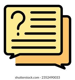 Chat skill icon outline vector. Public oratory. Debate class color flat