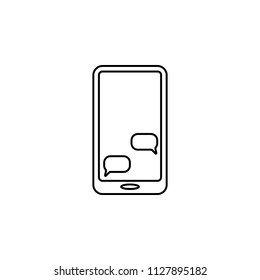 chat in smart phone icon. Element of sosial media network icon for mobile concept and web apps. Thin line chat in smart phone on white background