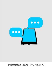 Chat smartphone icon vector design logo.