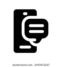 chat smartphone icon. vector glyph icon for your website, mobile, presentation, and logo design.