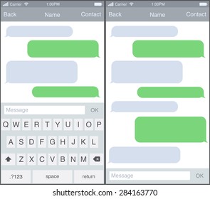 Chat / sms application template, you can place your own text in the message boxes.