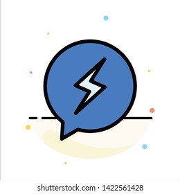 Chat, Sms, Chatting, Power Abstract Flat Color Icon Template