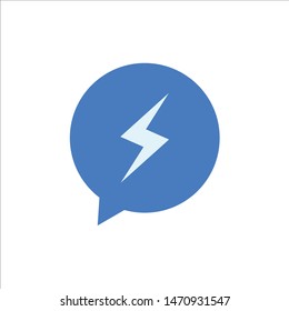 Chat, Sms, Chatting, Power  Flat Color Icon. Vector icon banner Template. Vector Icon Template background