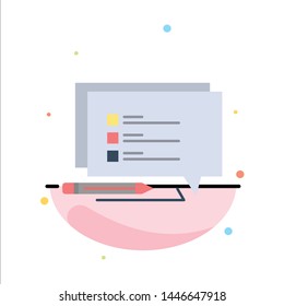 Chat, Sms, Message, Write Abstract Flat Color Icon Template