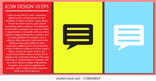 Chat sms vector icon , lorem ipsum Flat design