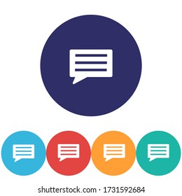 Chat sms vector icon , lorem ipsum Flat design