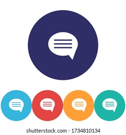 Chat sms vector icon , lorem ipsum Flat design