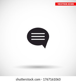Chat sms vector icon , lorem ipsum Flat design