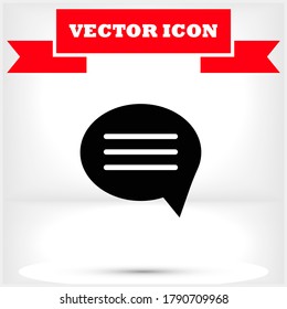Chat sms vector icon , lorem ipsum Flat design