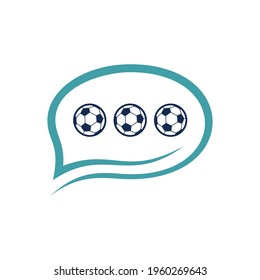 Chat Soccer logo design vector illustration, Creative Football logo design concept template, symbols icons